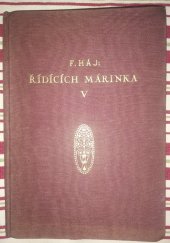 kniha Řídících Márinka V, Občanské tiskárny Brno 1931