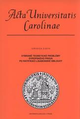 kniha Vybrané teoretické problémy evropského práva po ratifikaci Lisabonské smlouvy, Karolinum  2010