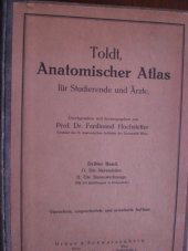 kniha Toldt, Anatomischer Atlas für Studierende und Ärzte, Urban a Schwarzenberg 1928