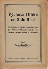 kniha Výchova dítěte od 3 do 6 let, J. Maliarik 1929