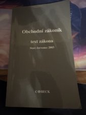 kniha Obchodní zákoník komentář, 8. vydání 2003, C. H. Beck 2003