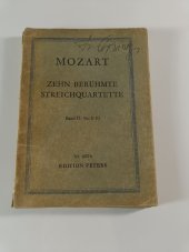 kniha Mozart, Zehn beruhmte Streichquartette, Edition Peters 1900