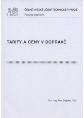 kniha Tarify a ceny v dopravě, ČVUT 2008