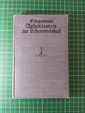 kniha Aphorismen zur Lebensweisheit, Alfred Kröner Verlag 1920