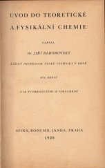 kniha Úvod do teoretické a fysikální chemie, Sfinx, Bohumil Janda 1928