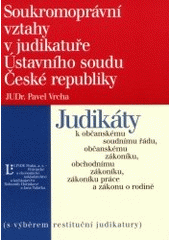 kniha Soukromoprávní vztahy v judikatuře Ústavního soudu České republiky judikáty k občanskému soudnímu řádu, občanskému zákoníku, obchodnímu zákoníku, zákoníku práce a zákonu o rodině (s výběrem restituční judikatury), Linde 2000