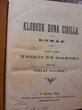 kniha Klobouk dona Cirilla roman, V. Kucínský 1894