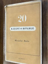 kniha 20 kázání o divadle, Fr. Borový 1940