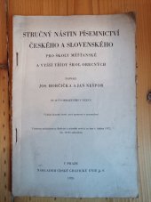 kniha Stručný nástin písemnictví českého a slovenského pro školy měšťanské a vyšší třídy škol obecných se 49 vyobrazeními v textu, Česká grafická Unie 1926