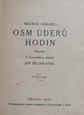 kniha Osm úderů hodin Román, Českomoravské podniky tiskařské a vydavatelské 1926