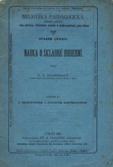 kniha Nauka o hudební komposici. Část druhá, - O jednoduchém a dvojitém kontrapunktě, Fr. A. Urbánek 1880