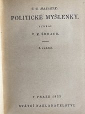 kniha Politické myšlenky, Státní nakladatelství 1923