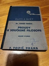 kniha Proudy v současné filosofii, F. Topič 1925