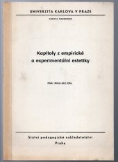 kniha Kapitoly z empirické a experimentální estetiky určeno pro posl. fak. folozof., SPN 1988