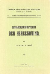 kniha Bevölkerungsdichtigkeit der Hercegovina, Selbstverlag 1903