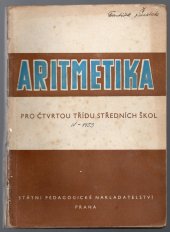 kniha Aritmetika pro čtvrtou třídu středních škol, SPN 1953