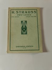 kniha Funf Lieder, Richard Strauss Universal - Edition No. 5787, Universal-Edition A.G. 1900