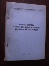 kniha Rozvoj člověka v etapě budování rozvinuté socialistické společnosti, Harachov 1983