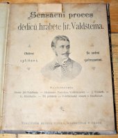 kniha Sensační proces dědiců hraběte Jiř. Valdštejna Obšírné vylíčení, Alois Hynek 1892