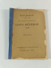 kniha Leos Janacek, Listy duverne II. smyccovy kvartet, Hudební Matice Umělecké Besedy 1938