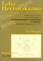 kniha Additions and corrections to the world catalogue of genus-group names of Geadephaga (Coleoptera) published by Wolfgang Lorenz (1998), Vít Kabourek 2002