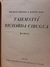 kniha Tajemství Richarda Cirugua Román, Fr. Borový 1928