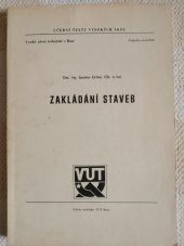 kniha Zakládání staveb, VUT 1980