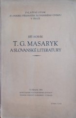 kniha T.G. Masaryk a slovanské literatury, Slovanský ústav 1931