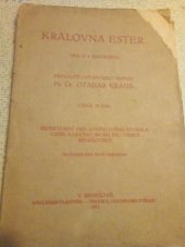 kniha Královna Ester Loutk. hra, s.n. 1913