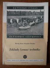 kniha Základy krmné techniky, Brázda 1951