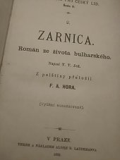 kniha Zarnica román ze života bulharského, A.R. Lauermann 1883