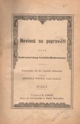 kniha Nevinná na popravišti aneb Nešťastné ženy hraběte Modrovousa, R.Landau, Halič 1901