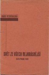 kniha Svět ze všech nejkrásnější [verše], Umělecká skupina Alfa 1930