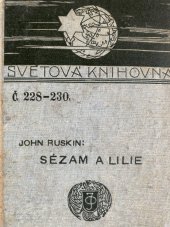 kniha Sézam a lilie tři přednášky, J. Otto 1901