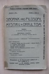 kniha Sborník pro filosofii, mystiku a okkultismus IV, Adamíra, J. A. 1905