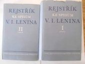 kniha Rejstřík ke Spisům V.I. Lenina Věcný rejstřík, SNPL 1959