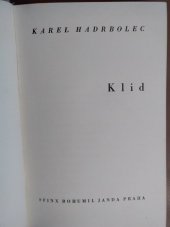 kniha Klid [Román], Sfinx, Bohumil Janda 1936