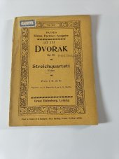 kniha Dvorak, No 301, Op 80 Streichquartett, E dur., Ernst Eulenburg 1900