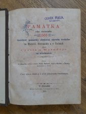 kniha Památka roku slavnostního 1863, tisícileté památky obrácení národu českého na Moravě, Slovensku a v Čechách skrze Cyrila a Metoděje na křesťanství, J. Janata 1864