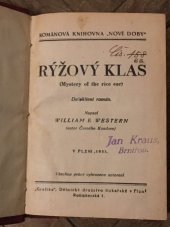 kniha Rýžový klas Detektivní román, Grafika 1933