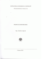 kniha Pojmy ze sociologie, Ostravská univerzita, Pedagogická fakulta 2003