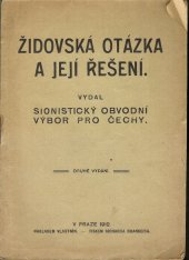 kniha Židovská otázka a její řešení, Sionistický obvodní výbor pro Čechy 1912