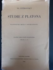 kniha Studie z Platona platonovská místa v Novém zákoně, s.n. 1932