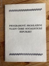 kniha Programové prohlášení vlády České socialistické republiky, s.n. 1969