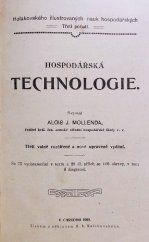 kniha Hospodářská technologie, M.E. Holakovský 1909