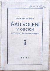 kniha Řád volení v obcích republiky československé, Československá Obec Samosprávná 1931