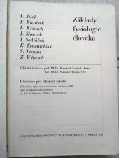 kniha Základy fysiologie člověka Učebnice pro lékařské fakulty, Avicenum 1971