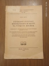 kniha Závislost intensit krátkodobých dešťů na výskytu bouřek, Výzkum. ústav vodohospodářský 1959