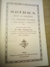 kniha Sbírka písní a modliteb pro katolické křesťany v části diecese vratislavské, Josef Orel 1934