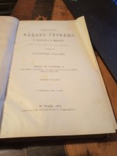 kniha Dějiny národu českého w Čechách a w Morawě Díl III. - částka 1. Od r. 1403 do 1420, Nákladem knihkupce F. Tempského 1877